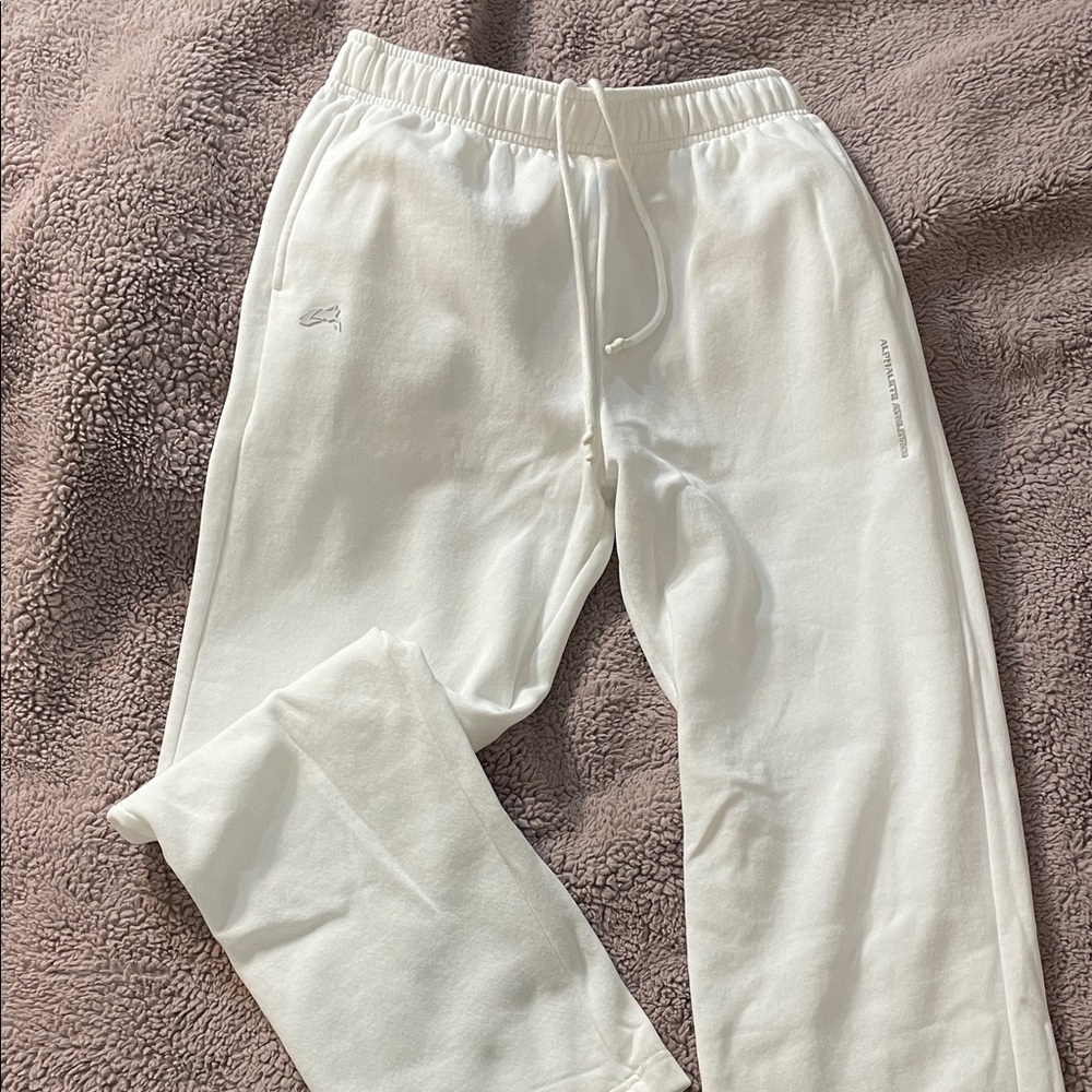 Alphalete White Minimal Logo Joggers